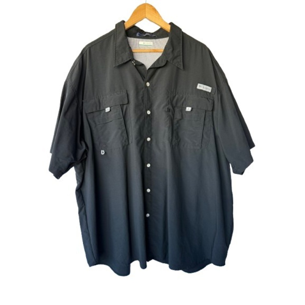 Columbia PFG Bahama Fishing Shirt Black Mens 4X Big Utility‎ Gorpcore Omni Shade